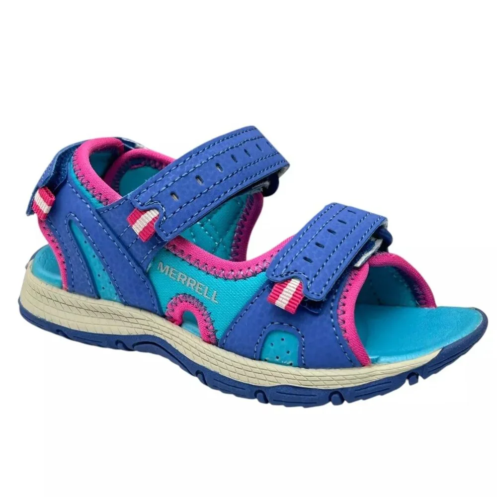 Merrell Toddler Girls Sport Sandal Size 10 Purple/Aqua Adjustable Strap Open Toe